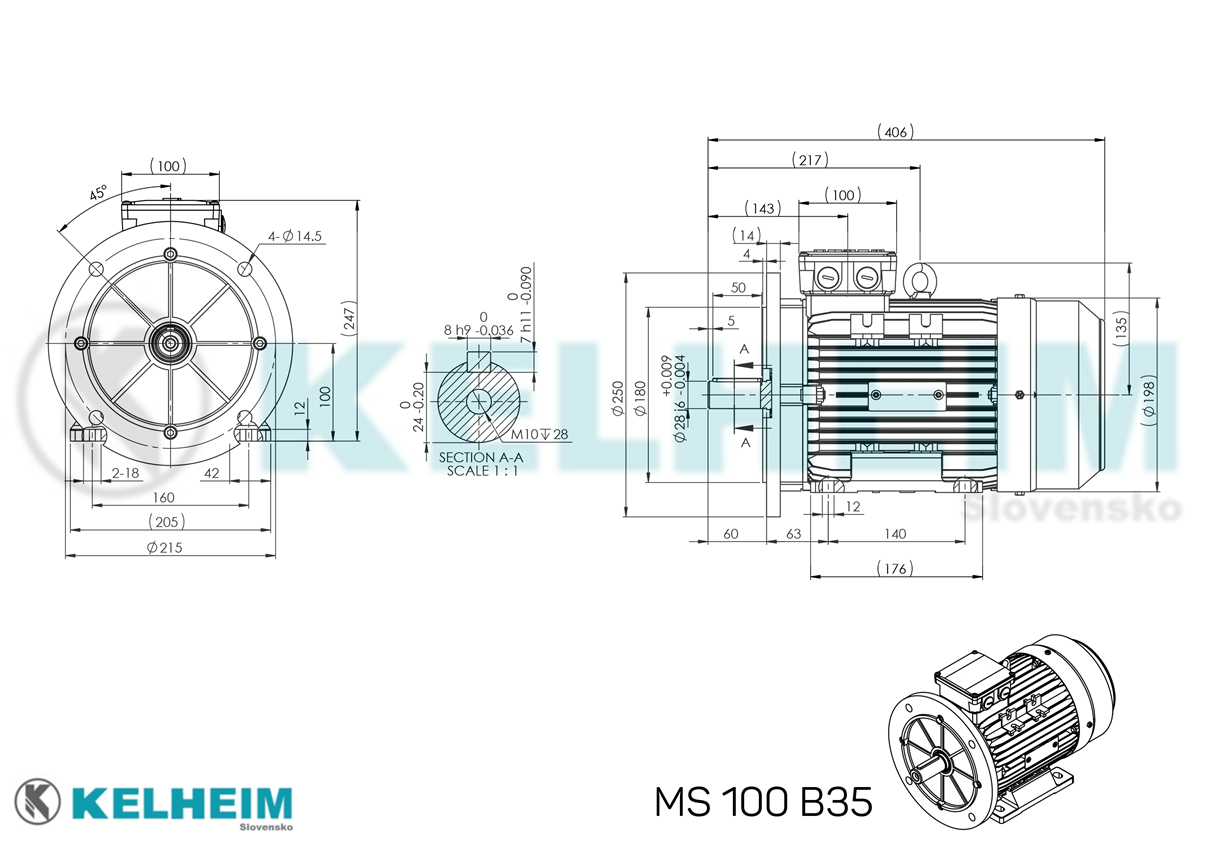 rozměrový výkres MS100B35