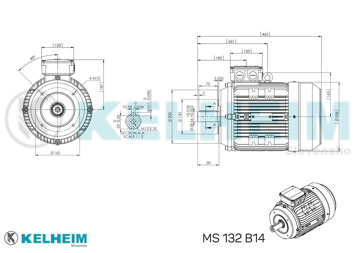 rozměrový výkres MS132B14