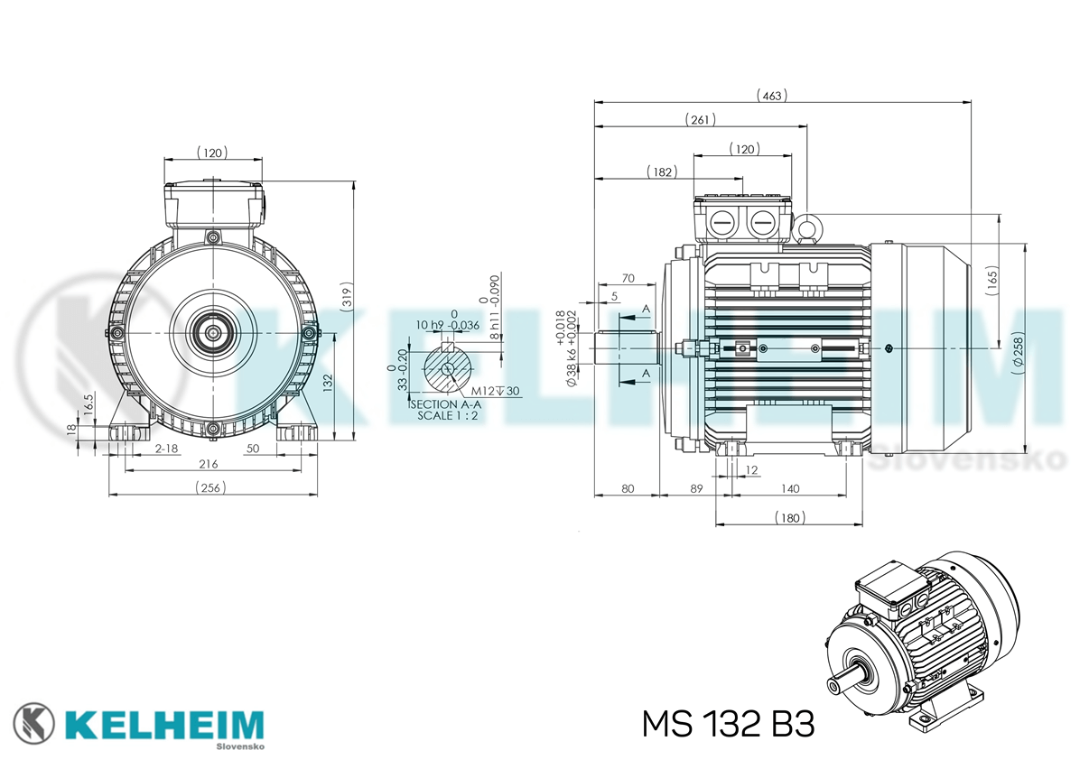 rozměrový výkres MS132B3