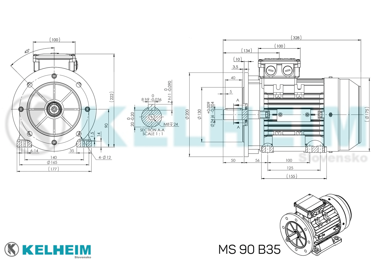 rozměrový výkres MS90B35